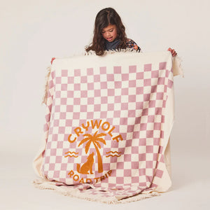 Supersized Square Towel (Lilac Checkered)