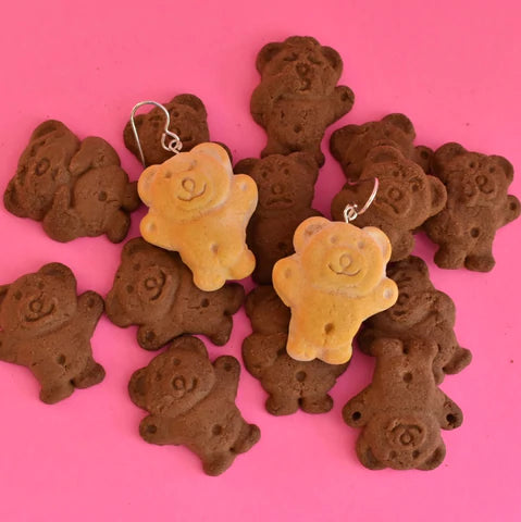Choc Tiny Teddies Dangley Earrings