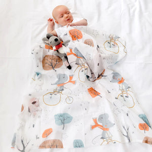 Maisie Mouse Muslin Swaddle