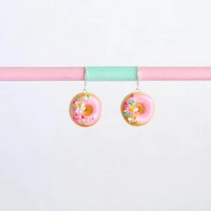 Strawberry Iced Donut Dangley Earrings