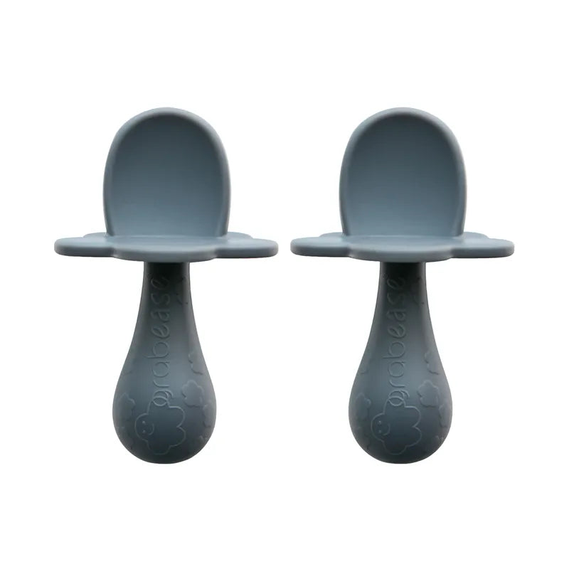 Silicone Baby Spoon Set - Stage 1 (Grey)