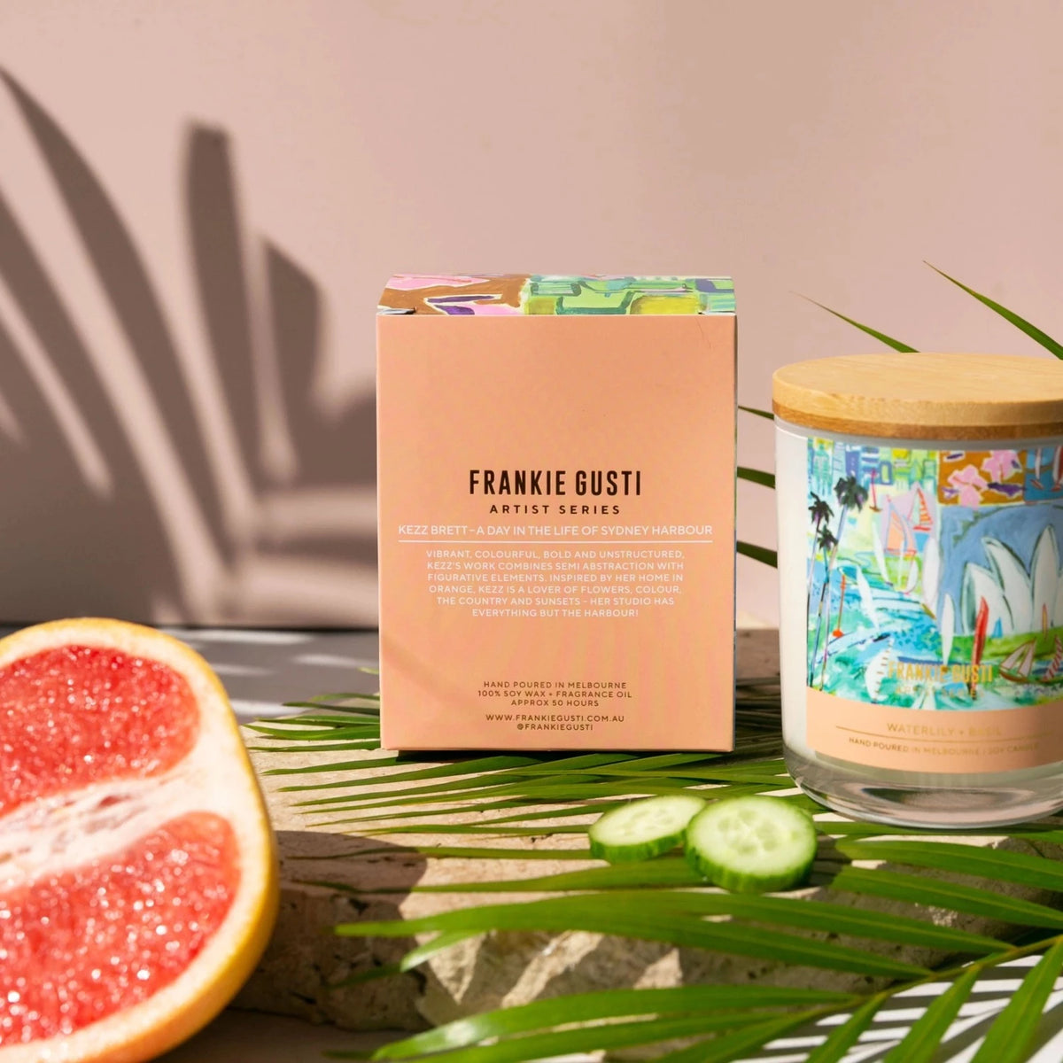 Kezz Brett Candle (Waterlily & Basil)