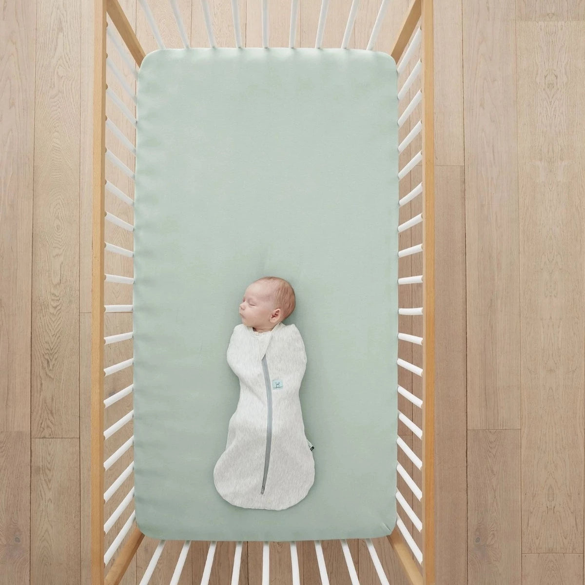 Organic Cot Fitted Sheet (Sage)