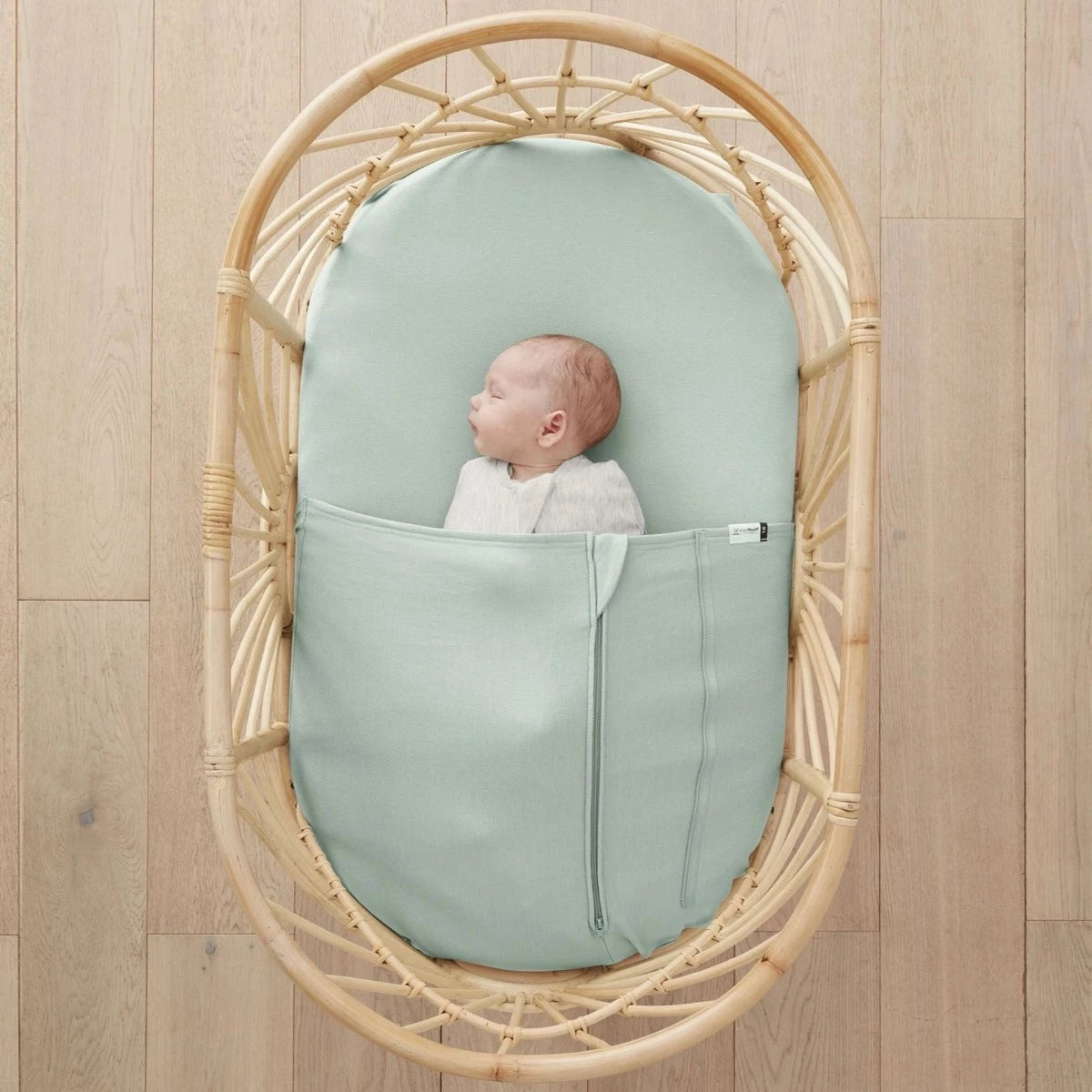 Organic Bassinet Fitted Sheet (Sage)