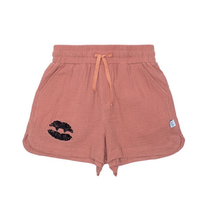 Vamp Lips Simple Shorts (Dusky Pink)