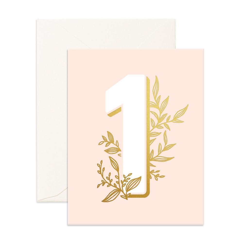 Number 1 Floral Greeting Card