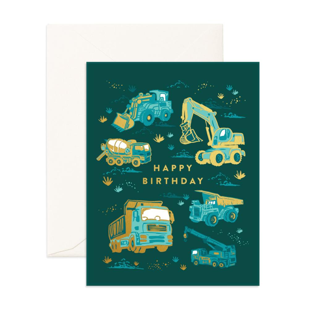 Birthday Trucks Greeting Card