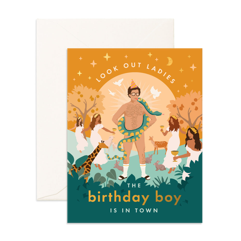 Bday Boy is in Town Greeting Card