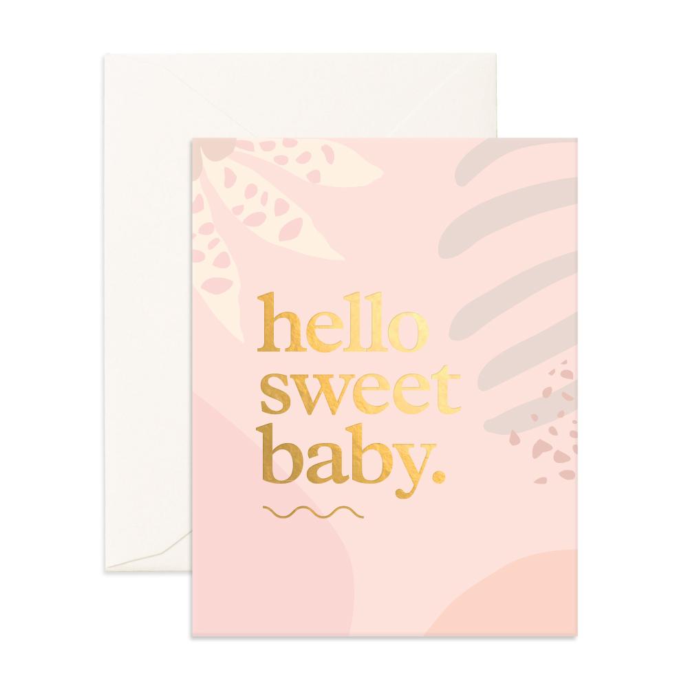 Hello Sweet Baby Greeting Card (Pink)