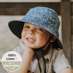 Kids Reversible Sun Hat (Paisley/Indigo)