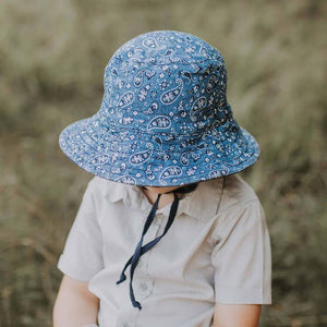 Kids Reversible Sun Hat (Paisley/Indigo)