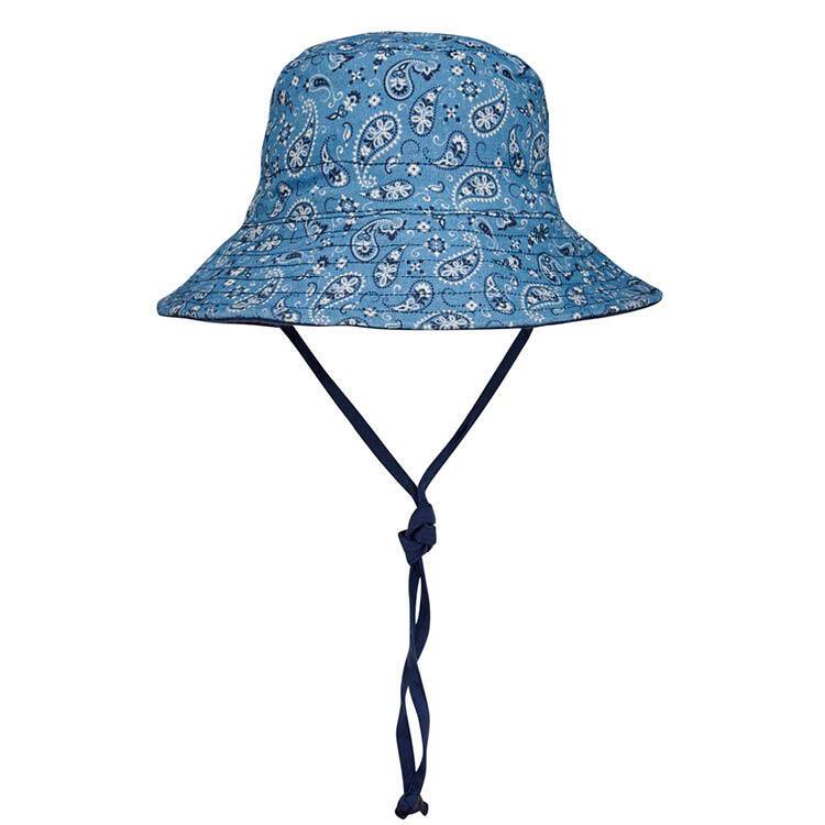 Kids Reversible Sun Hat (Paisley/Indigo)