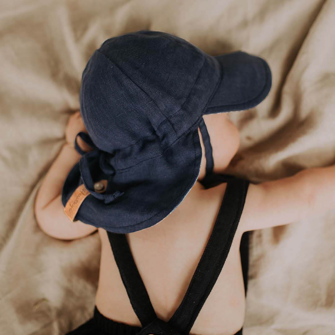 Baby Reversible Flap Hat (Charlie/Indigo)