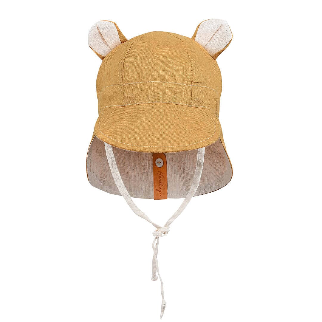 Roamer Baby Reversible Teddy Flap Sun Hat (Maize/Flax)