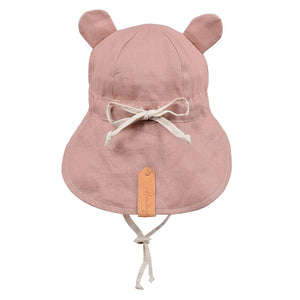 Roamer Baby Reversible Teddy Flap Sun Hat (Rosa/Flax)