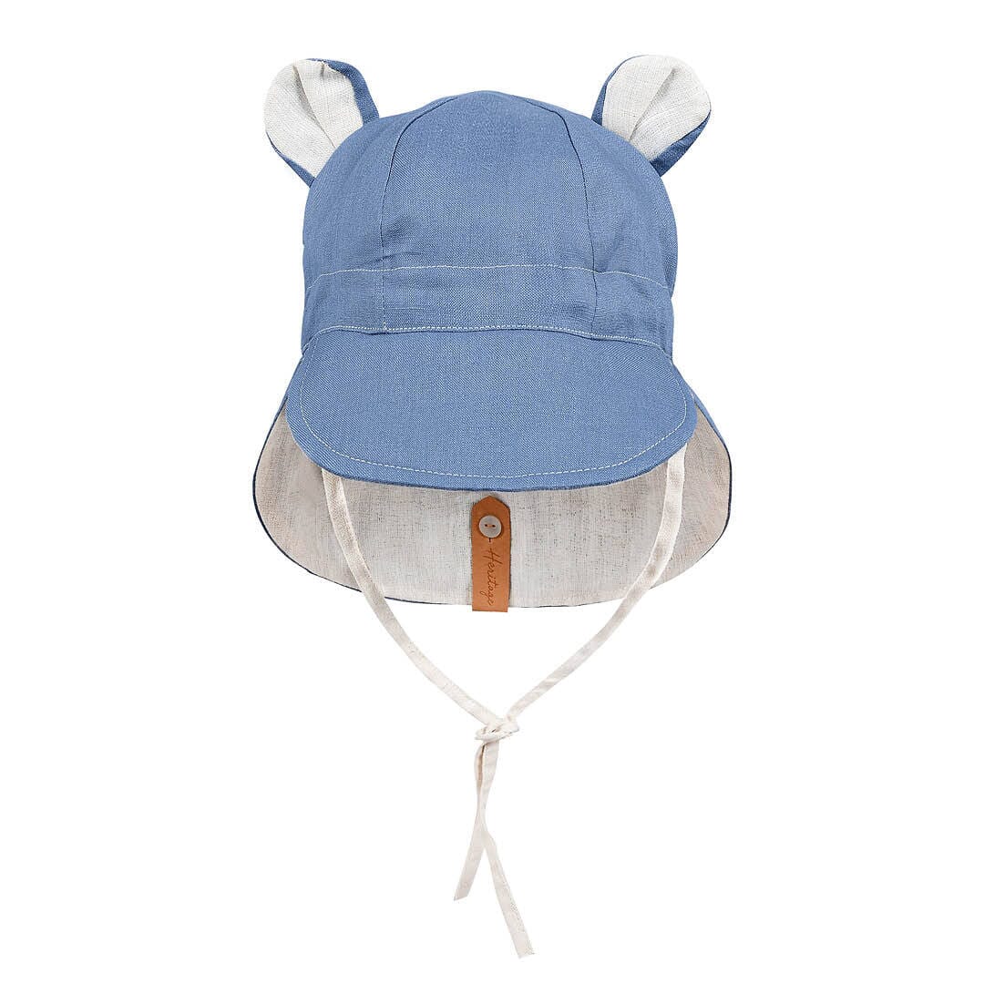 Roamer Baby Reversible Teddy Flap Sun Hat (Steele/Flax)