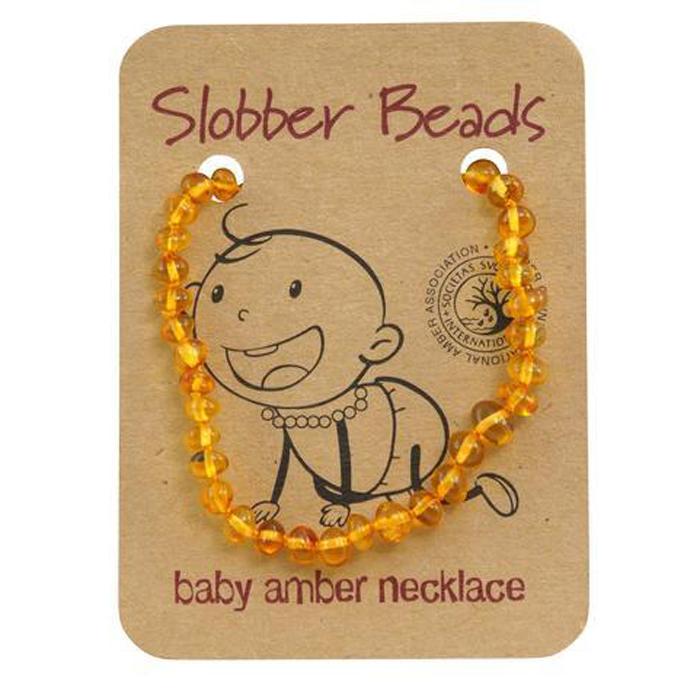 Amber Baby Teething Necklace (Honey Round)