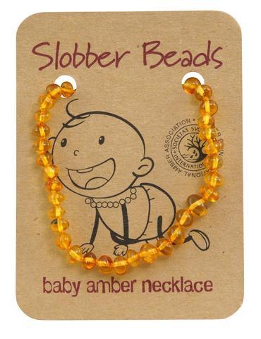 Amber Baby Teething Necklace (Honey Round)