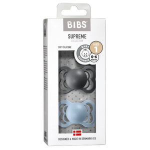 BIBS Supreme Silicone Pack (Iron/Baby Blue)