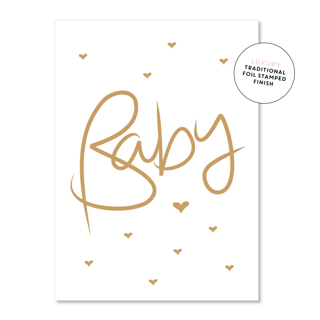 Baby Linen Hearts Greeting Card