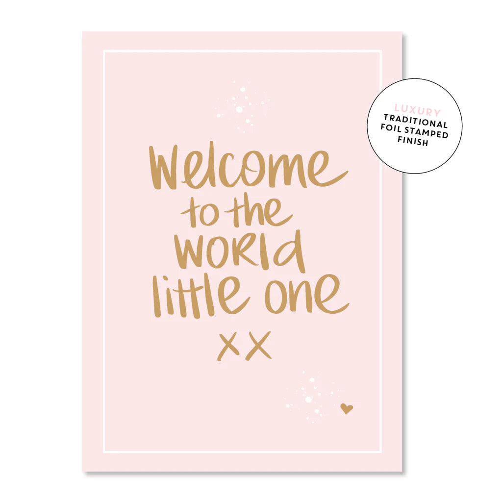 Welcome to the World Greeting Card (Pink)