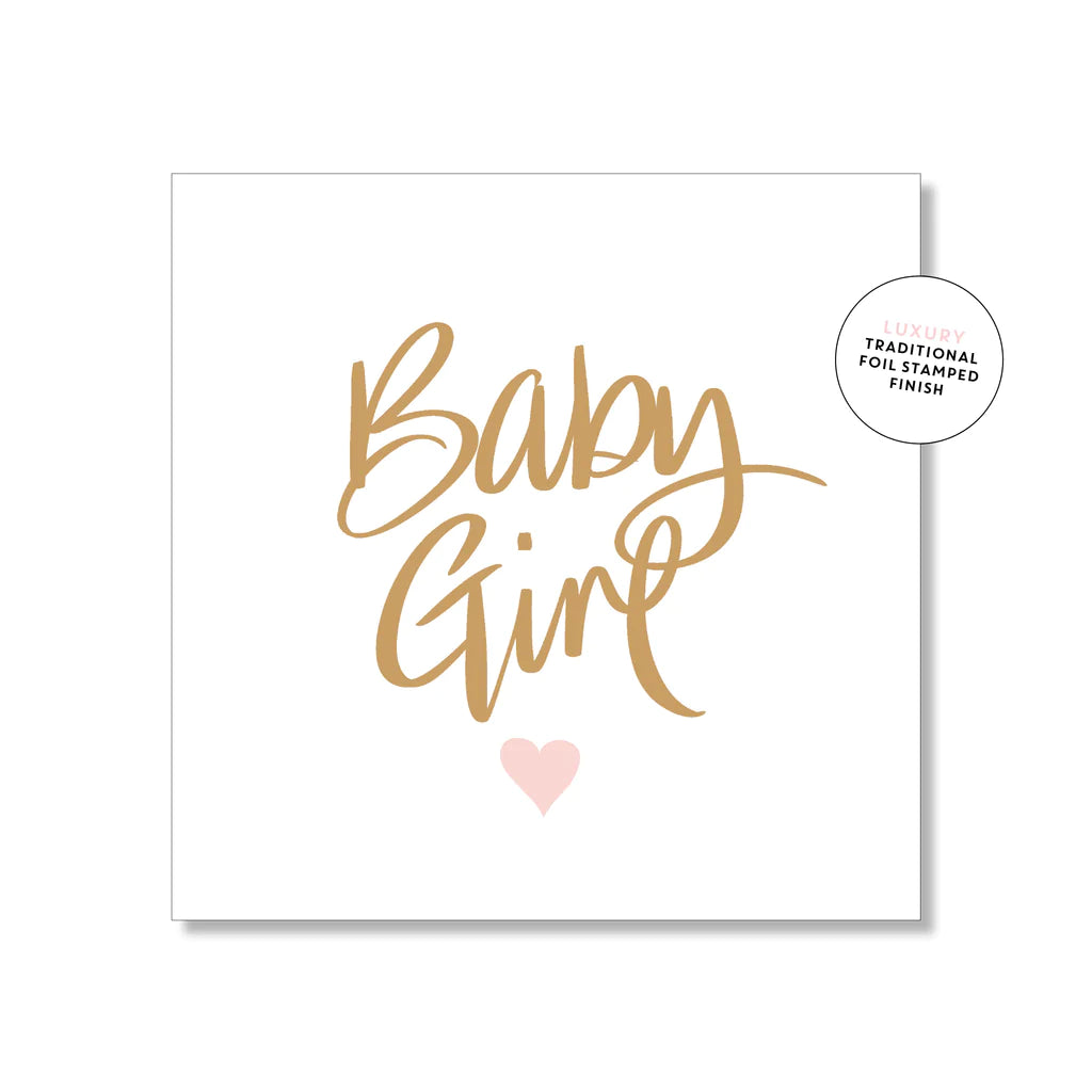 Baby Girl Script Small Greeting Card
