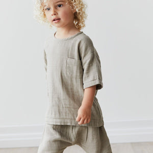 Cotton Muslin Rowan Top - Twig