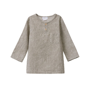 Jacob Linen Cotton Top - Olive