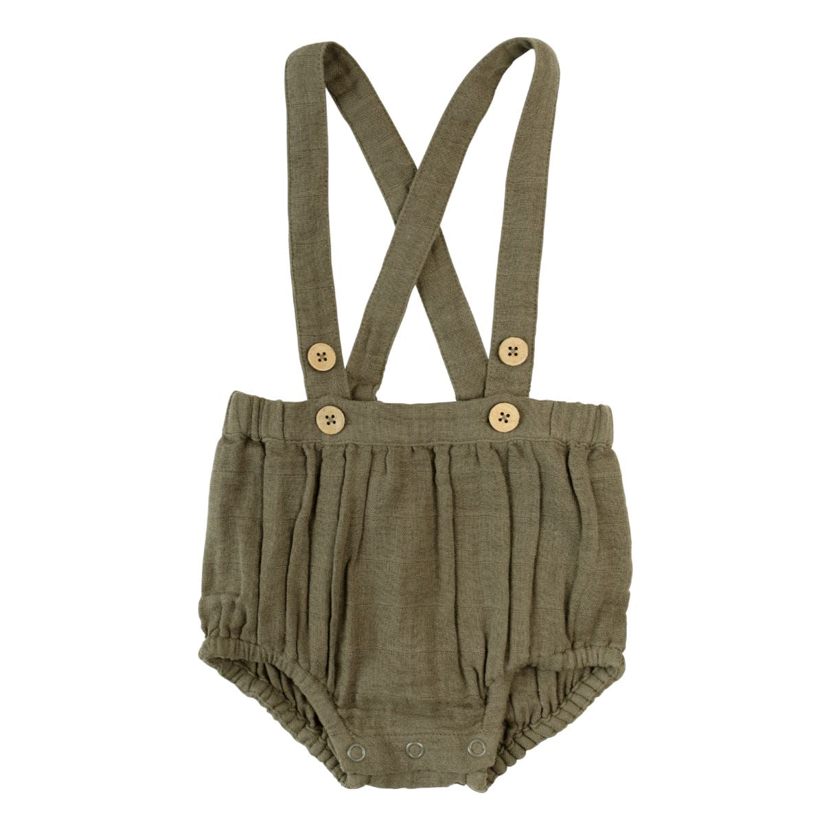 Cotton Muslin Noel Suspender Bloomer - Oak