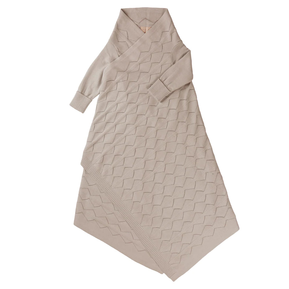 Diamond Lace Pointelle Shwrap (Sand)