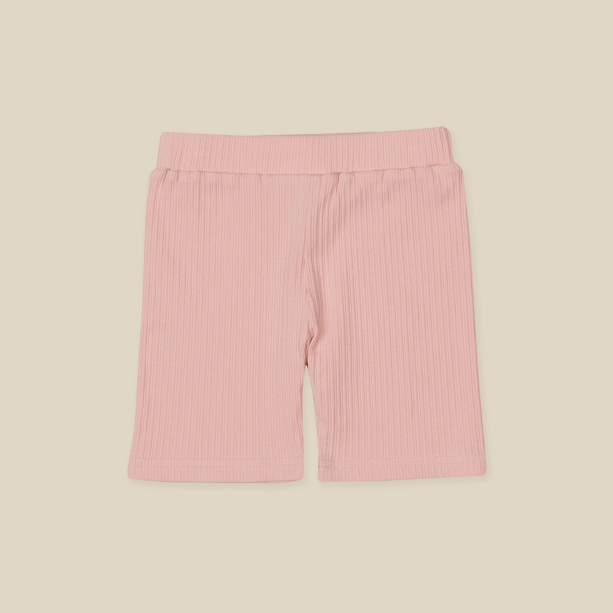 Shell Pink Rib Bike Shorts