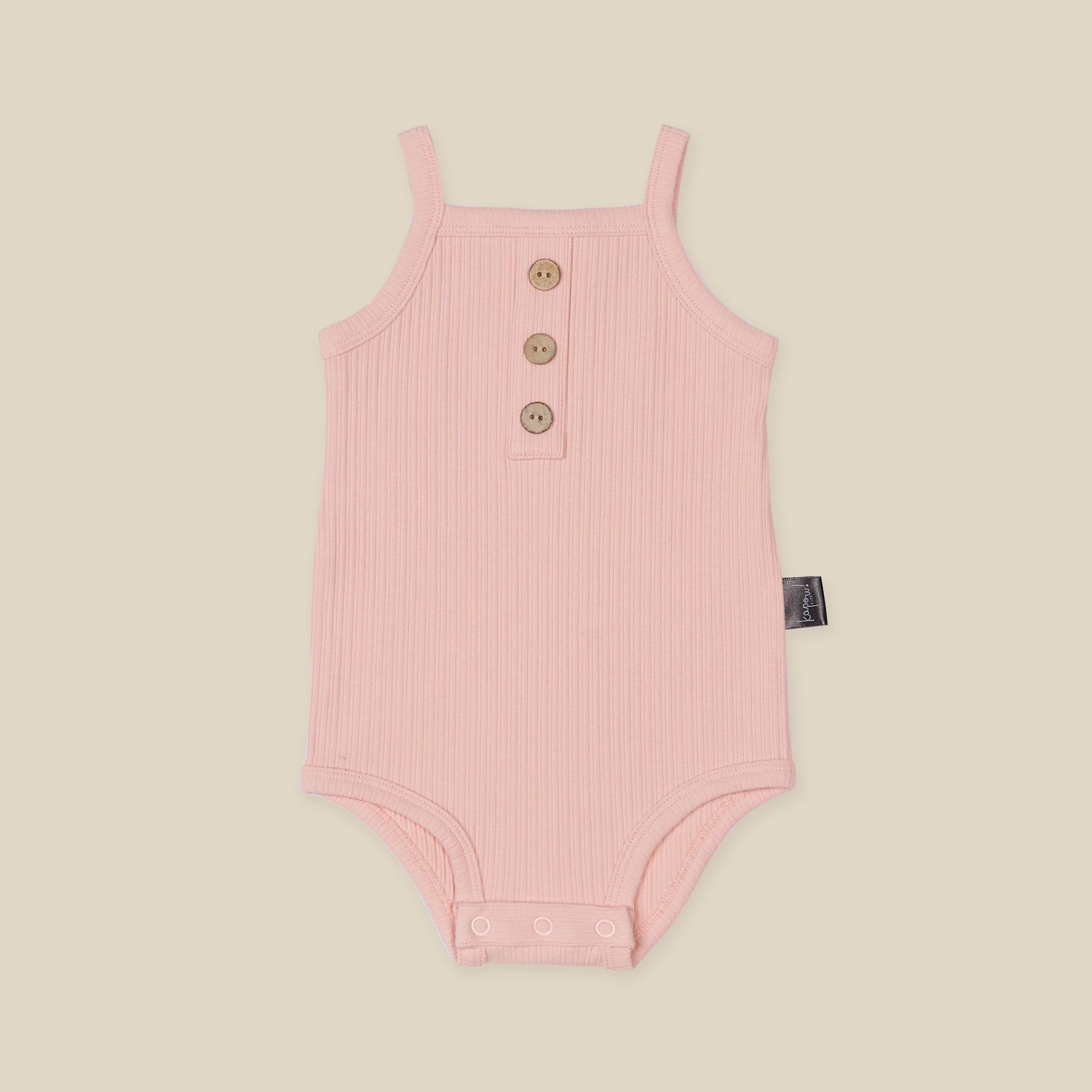 Shell Pink Rib Singlet Bodysuit