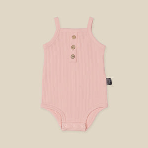 Shell Pink Rib Singlet Bodysuit