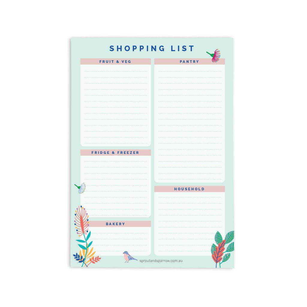 Shopping List With Magnet (Floral)