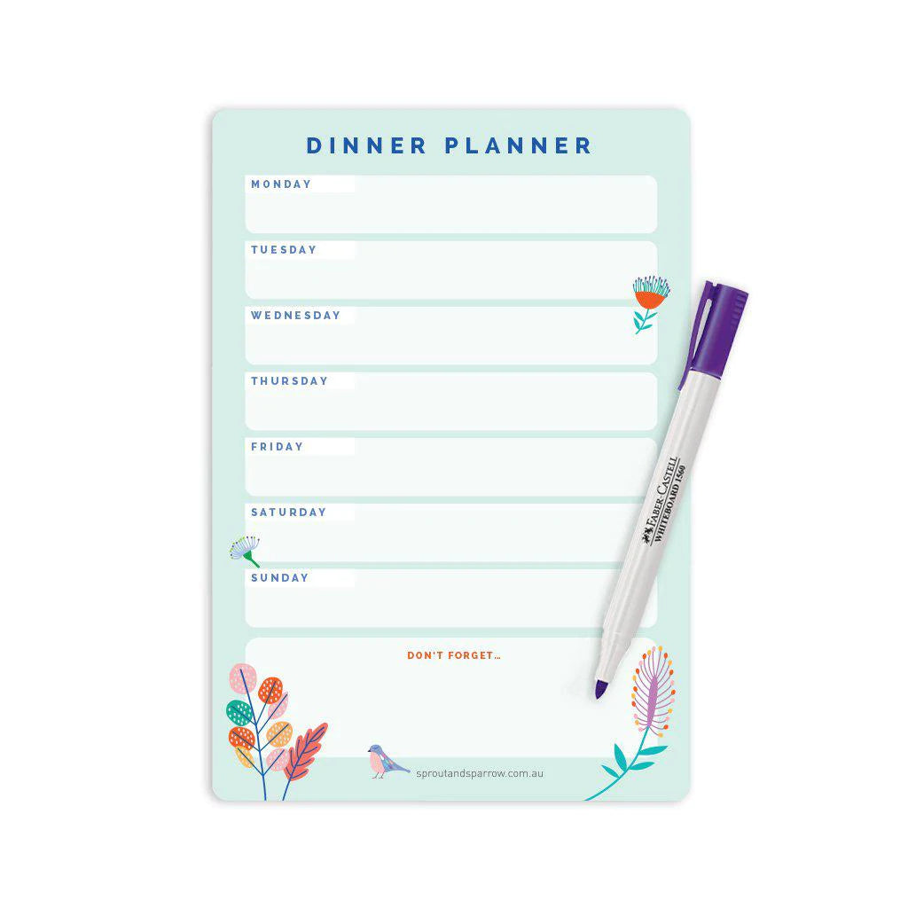 Write On Dinner Planner (Floral)