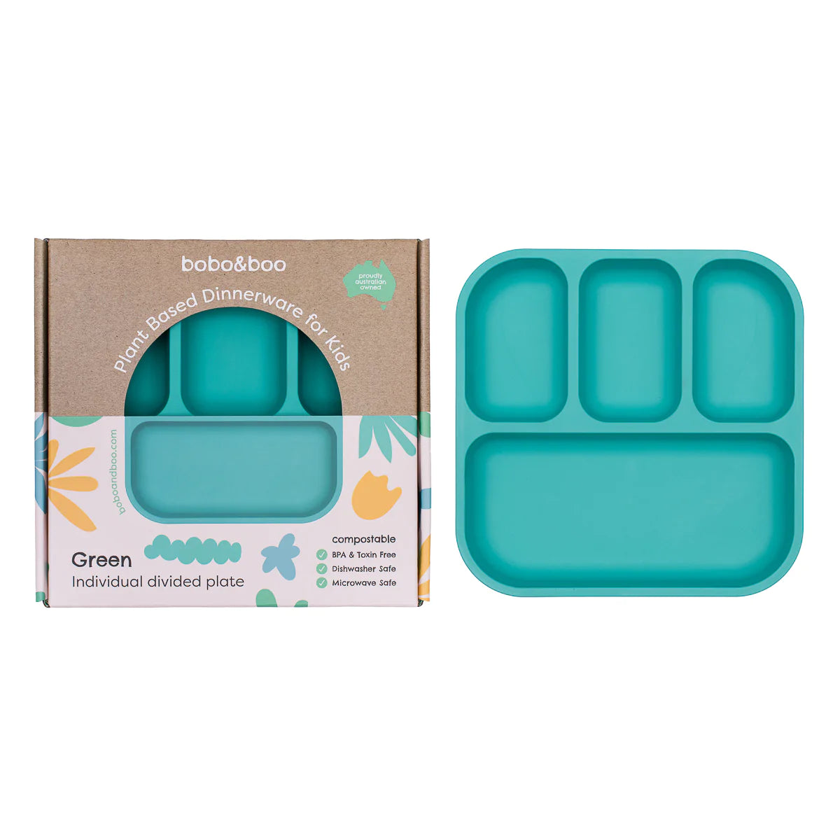 Plant Based Bento Divided Plate (Green)