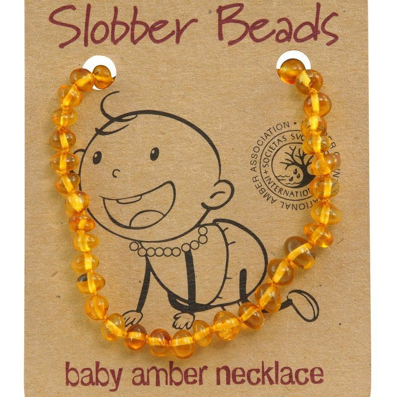 Amber Baby Teething Necklace (Lemon Round)
