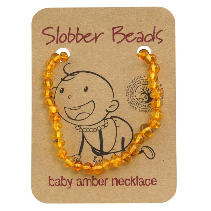 Amber Baby Teething Necklace (Lemon Round)