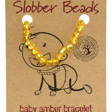Amber Baby Teething Bracelet (Lemon Round)