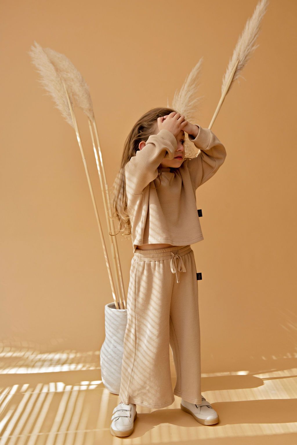 Biscuit Waffle Cropped Sweater