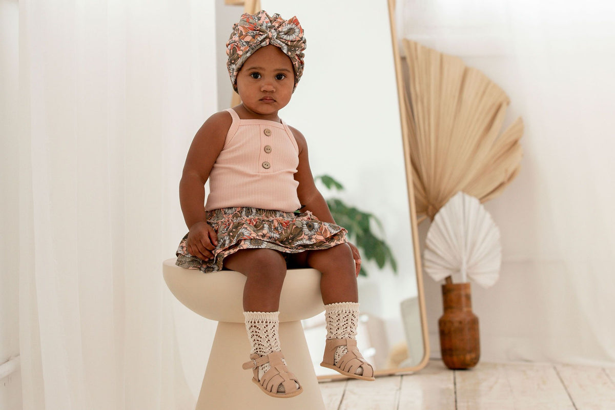 Shell Pink Rib Singlet Bodysuit