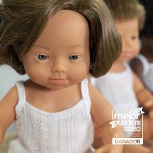 Doll Caucasian Girl With Down Syndrome & Glasses