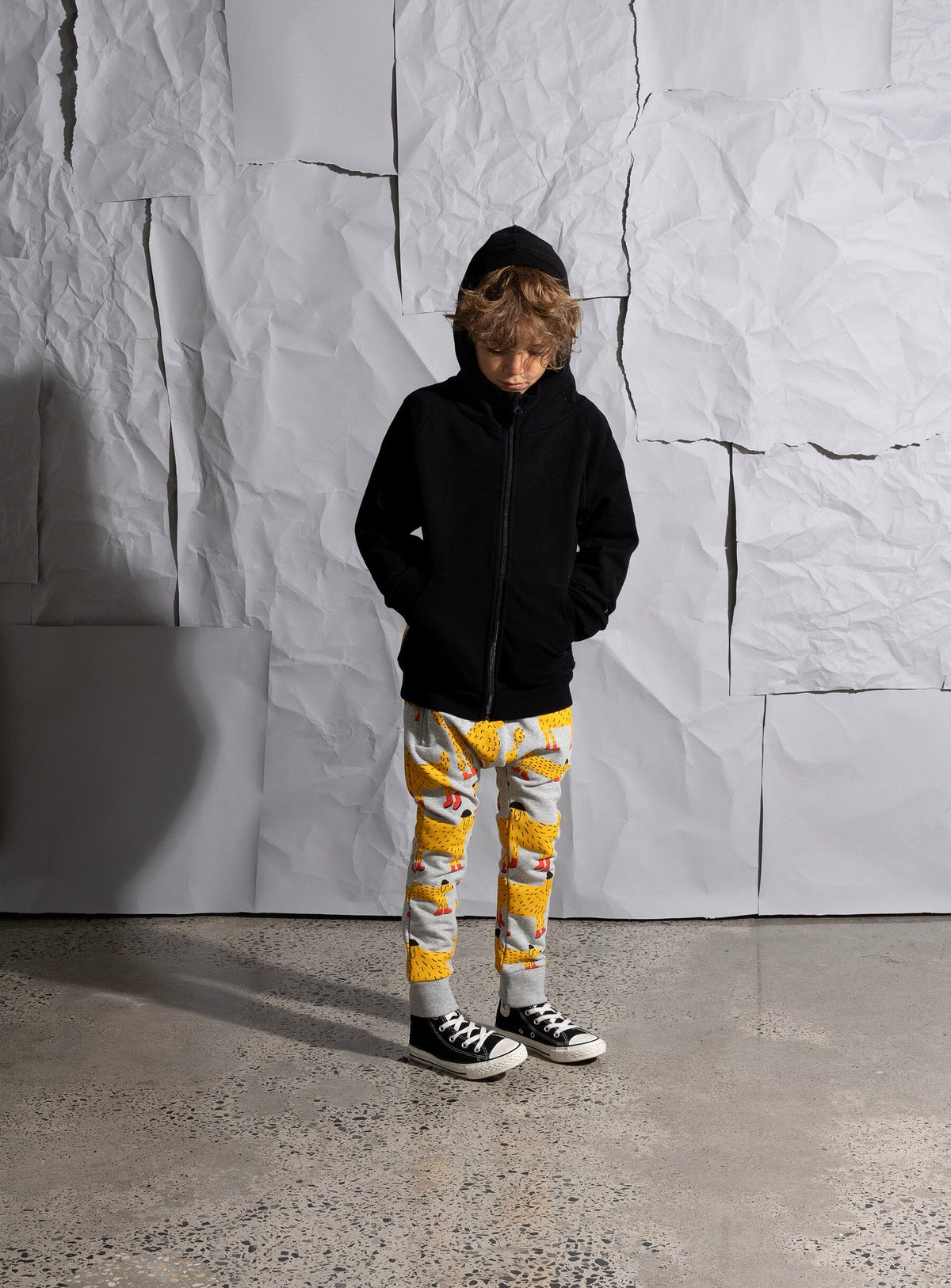 Warm Dogs Furry Zip Up (Black/Grey Marle)