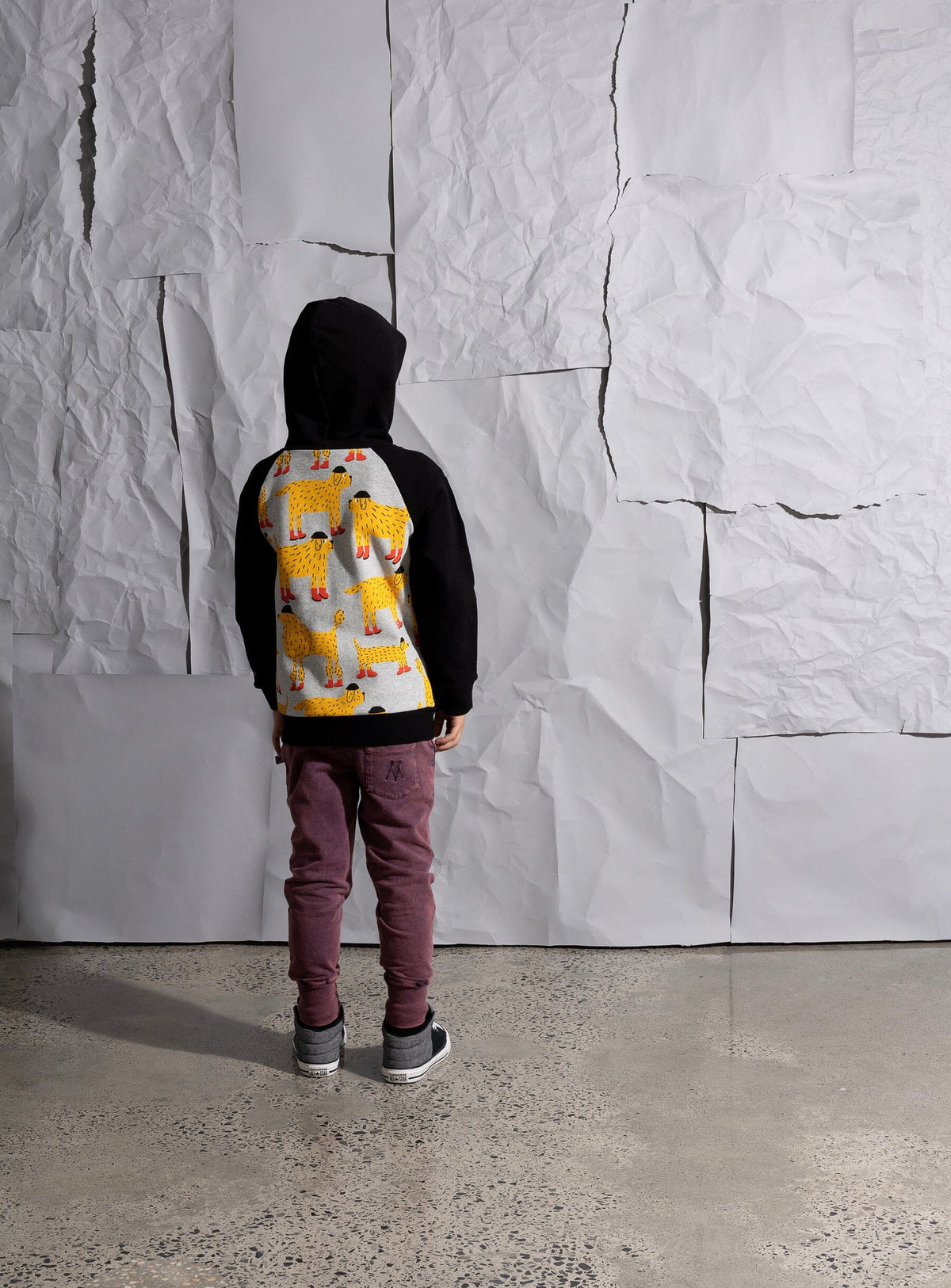 Warm Dogs Furry Zip Up (Black/Grey Marle)