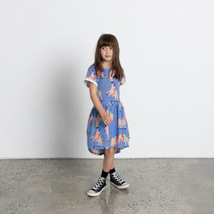 Floating Unicorns Dress (Bright Cornflower)