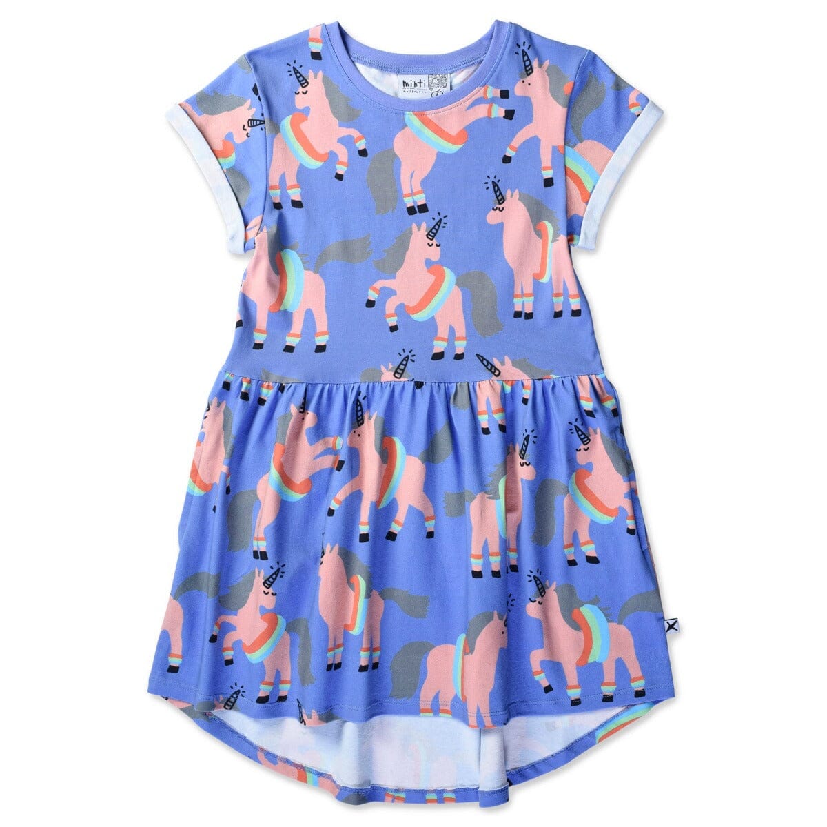 Floating Unicorns Dress (Bright Cornflower)