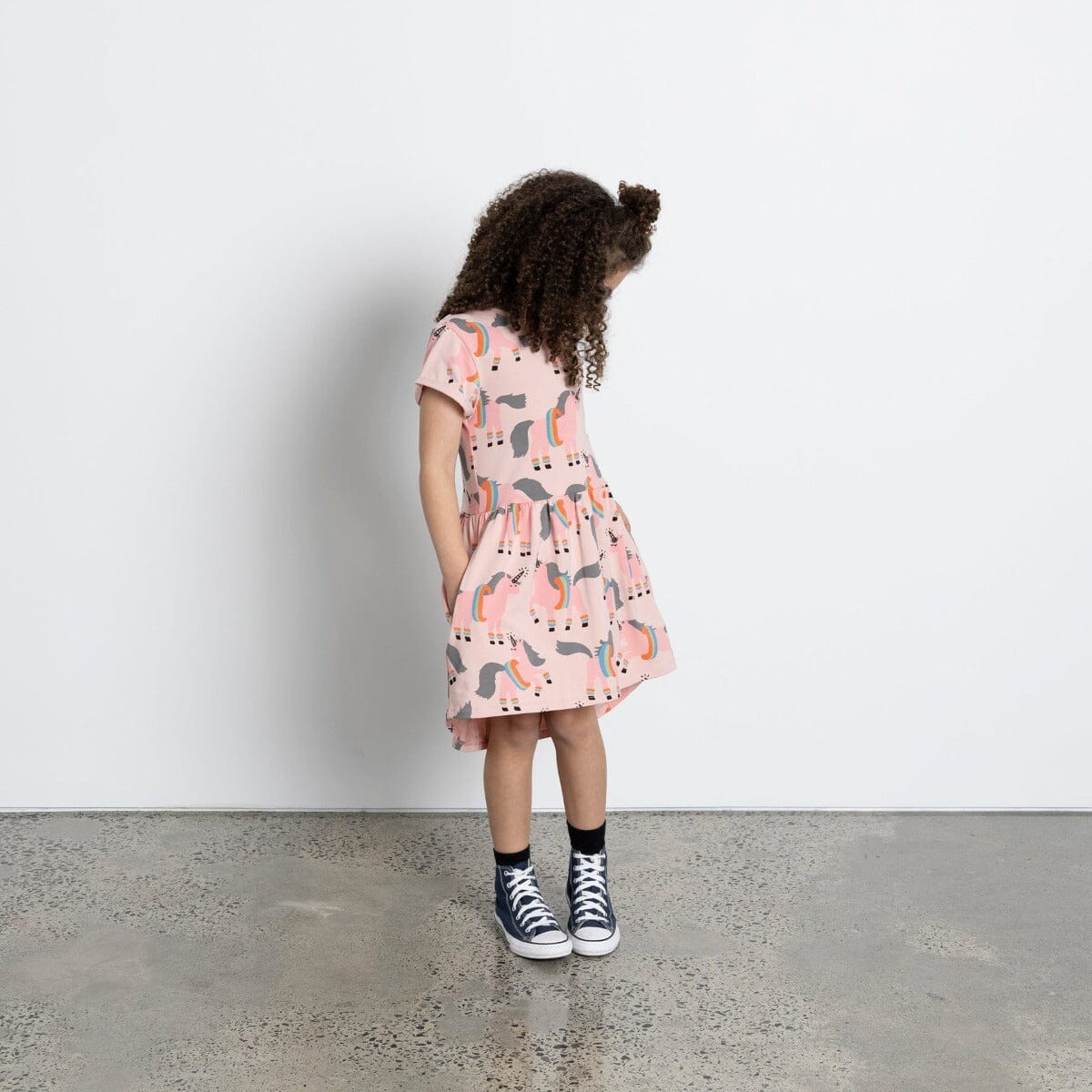 Floating Unicorns Dress (Muted Pink)
