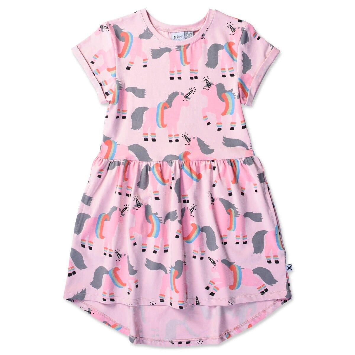 Floating Unicorns Dress (Muted Pink)