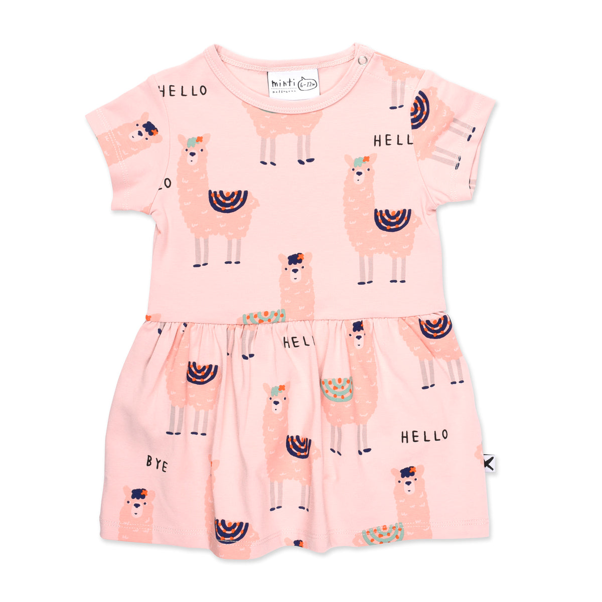 Hello Bye Llamas Onesie Dress