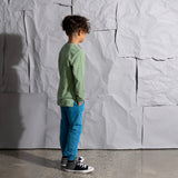 Sketchy Wolf Tee (Lime/Blue Stripe)